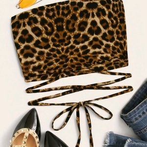 Plus size Leopard print tube top